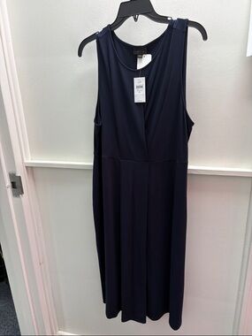 J. Jill Navy Sleeveless Midi Dress- NWT